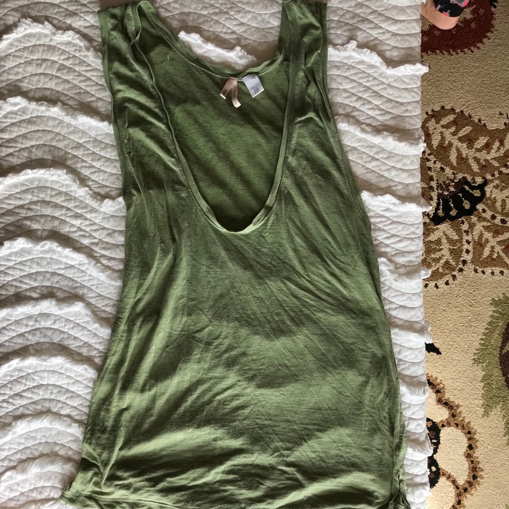 Sparkle & Fade green long tank top